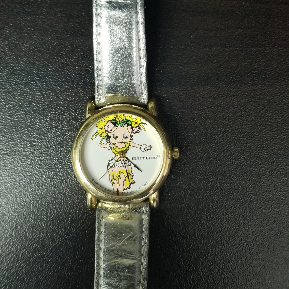 Betty Boop Watch 1989. Fleischer, Silver Band